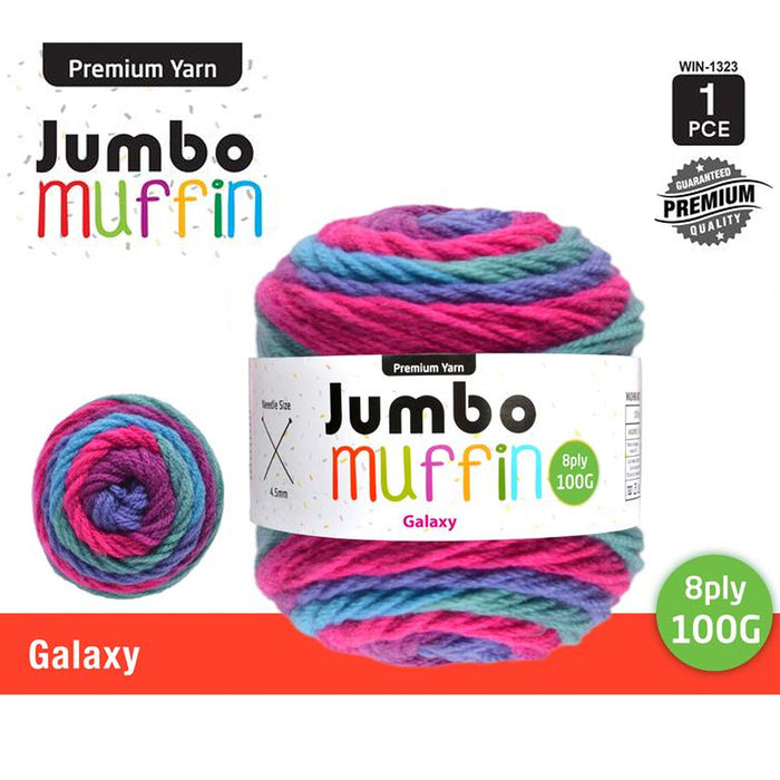 Yarn Jumbo Muffin Premium Knitting Colour Colourful 8ply 200g Crotchet Acrylic