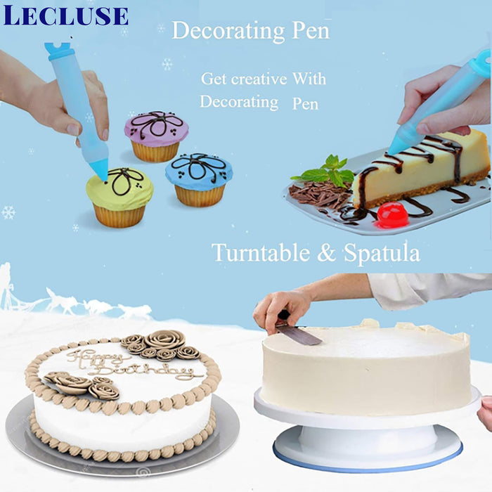 Lecluse Cake Decorating Tools Set Baking Turntable Rotating Stand 73/223Pcs