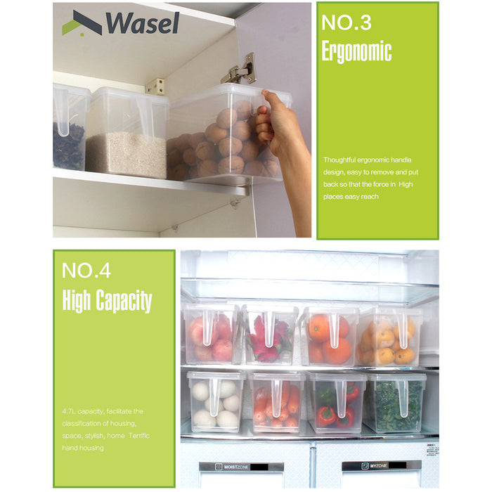 Wasel Refrigerator Storage Box Food Container Kitchen Fridge Organiser Freezer