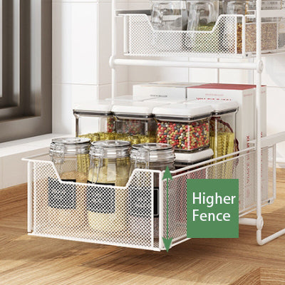 Lecluse 2-Tie Cabinets Organizer With Mesh Sliding Drawers Ideal Cabinet, Counte