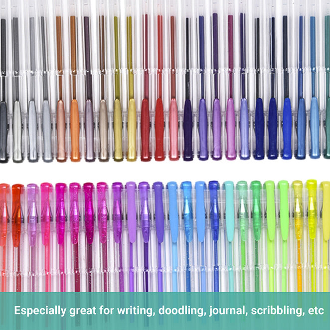 Lineguard 100 Color Artist Gel Pen Set More Ink Largest Non-Toxic Art Neon Pen f