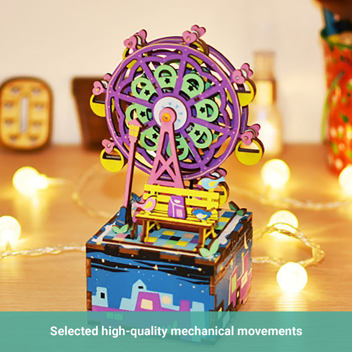 Lineguard DIY Music Box 3D Wooden Puzzle Assembled Craft Building Blocks Toy