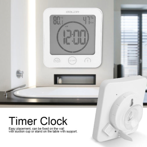 Lecluse Countdown Clock Shower Wall Clock Waterproof Digital Temperature Humidit