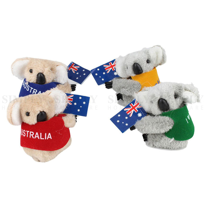 24x Australian Souvenirs Bulk Kangaroo Koala Clip Ons Keyrings Flag Aussie Grey - Simply Homeware