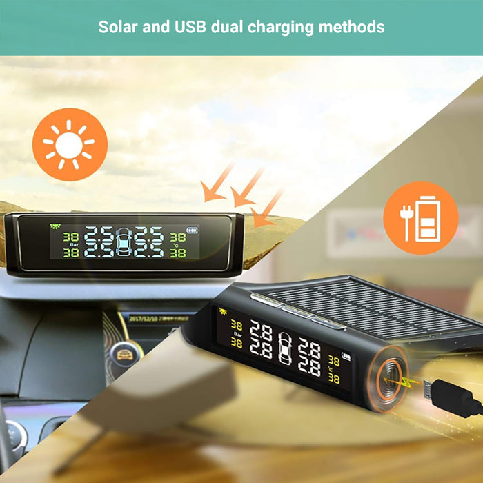Kartech Solar Tyre Pressure Monitoring System TPMS Car LCD Wireless Sensors