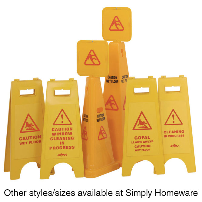 Wet Floor Cone Caution Safety Sign Yellow Hazard Slippery Cleaning Warning 117cm