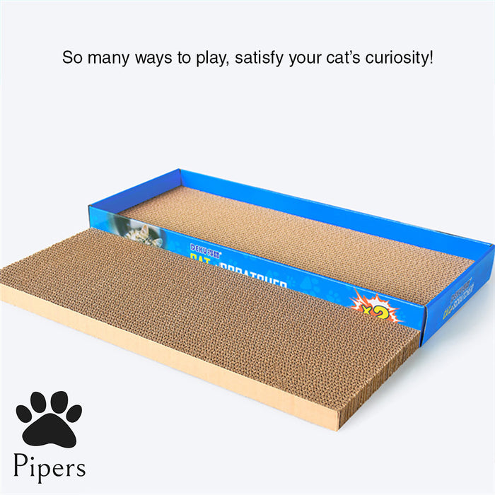Pipers Cat Scratcher Board Pad Corrugated Cardboard Pet Kitten Play Lounger Toys