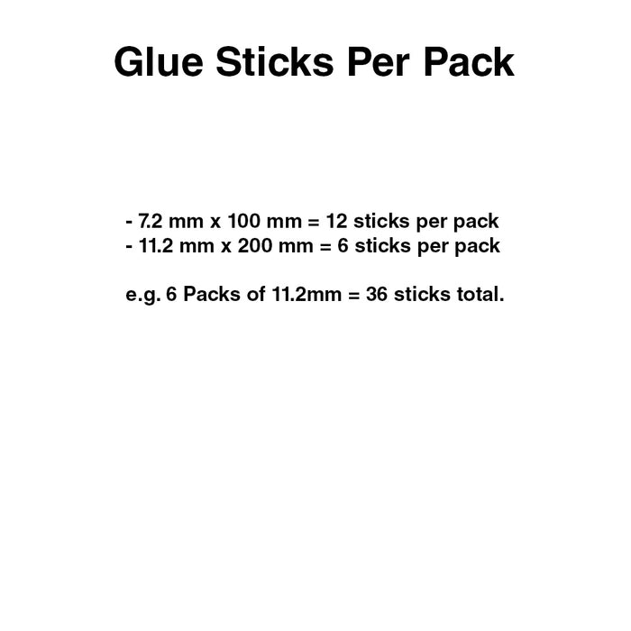 Bulk Hot Glue Gun Sticks Melt Clear Adhesive Craft Stick 7.2 & 11.2mm x 200mm