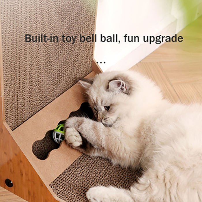 Pipers T Cat Scratcher Board Cat Scratching Post with Scratcher Ball Toy Cute Sc