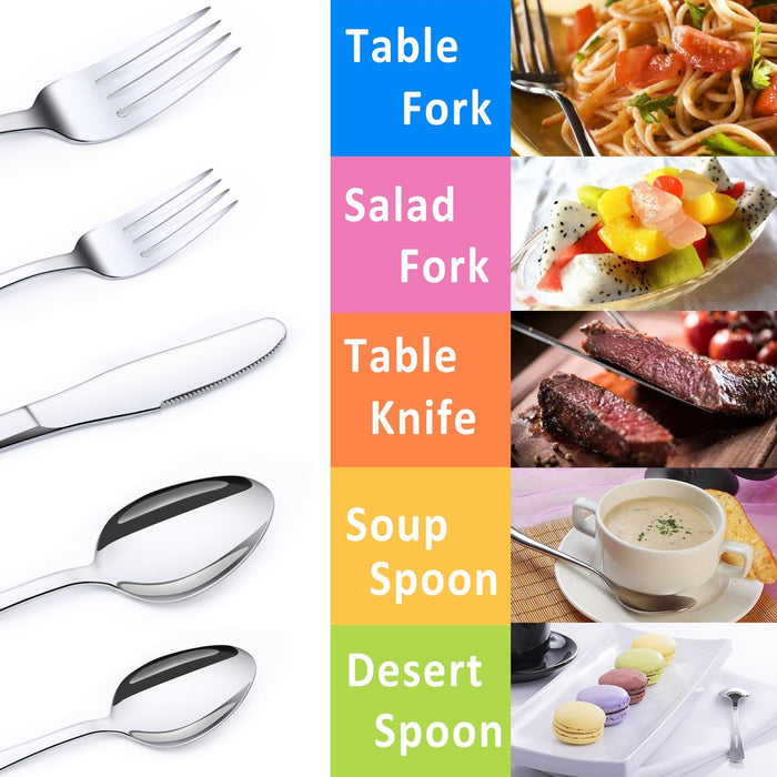 Stainless Steel Cutlery Set Silver Spoon Fork Knife Teaspoon Teafork Bulk Dinner