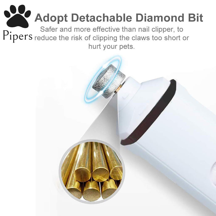 Pipers Pet Nail Grinder Dog Cat Claw Toe Grooming Trimmer Clipper Electric Tool