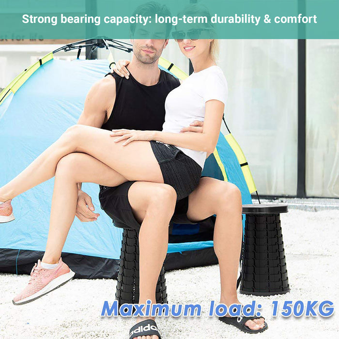Crocox Portable Folding Stool Camping Telescopic Chair Stand Bar Step Travel Fis