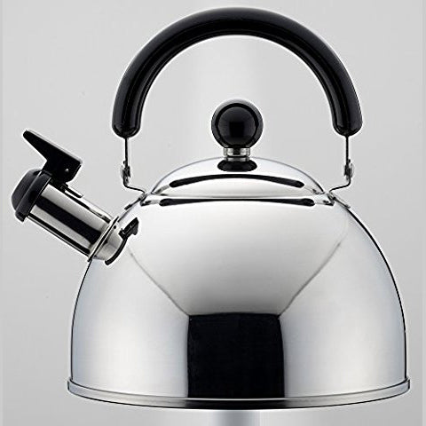 Whistling Kettle Stainless Steel Silver Tea Teapot Camping Stove Top 2.5L Black