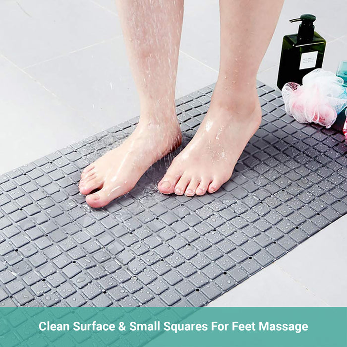 Wasel Bathroom Non-Slip Mat PVC Bath Foot Massage Lattice Suction Pad 38×70CM