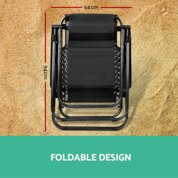 Reclining Folding Deck Chair Lounge Beach Camping Sun Portable Outdoor Fishing