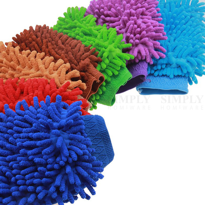 2x 2800GSM Microfibre Car Wash Mitt Drying Glove Cleaning Microfiber Super Absor - Simply Homeware