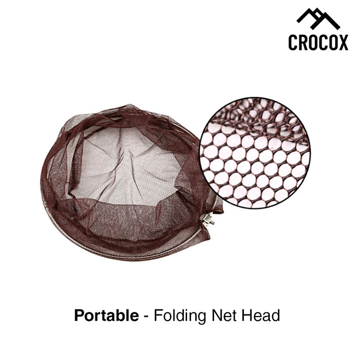 Crocox Fishing Net Telescopic Landing Mesh Carbon Folding Dip Gill Pole Portable