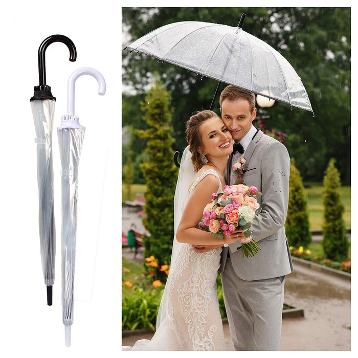 Crocox Clear Umbrellas Automatic Windproof Large Long Men Womens Dome Birdcage