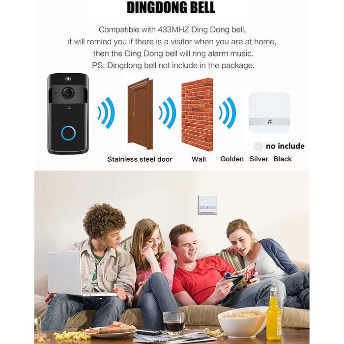 Kartech Wireless Door Bell Camera Smart Intercom Wifi Video Monitor Waterproof