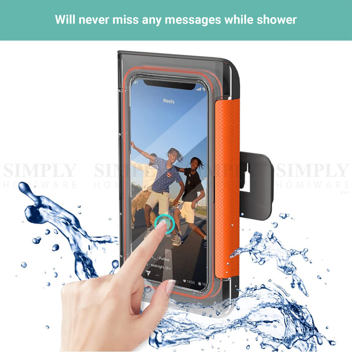 Lecluse Waterproof Phone Holder Bathroom Shower Mobile Box Touch Screen Case