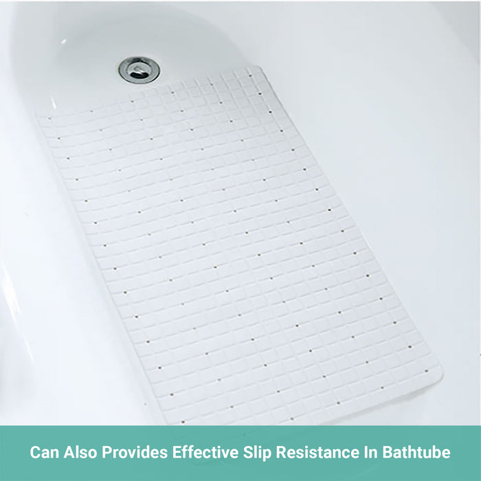 Wasel Bathroom Non-Slip Mat PVC Bath Foot Massage Lattice Suction Pad 38×70CM