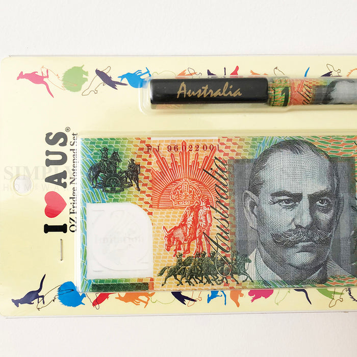 Australian Souvenirs Fridge Magnet Notepad Set Notebook Pen Money Aussie Gift AU - Simply Homeware