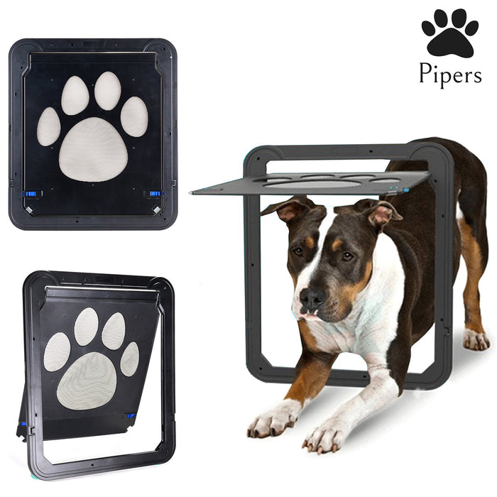 Pipers Pet Screen Door Dog Cat Flap Security Large Window Puppy Automatic Lock L