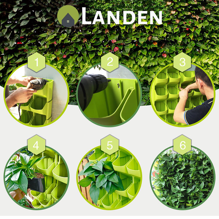 Landen Vertical Planters Garden Green Wall Hanging Pots Pocket Flower Planting
