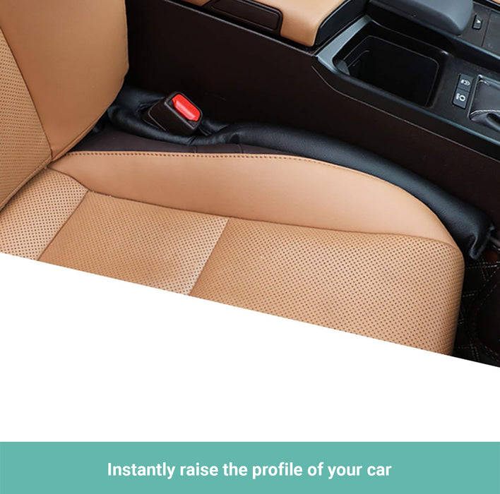 2x Kartech Car Seat Gap Filler Leakproof Blocker PU Leather Spacer Protector