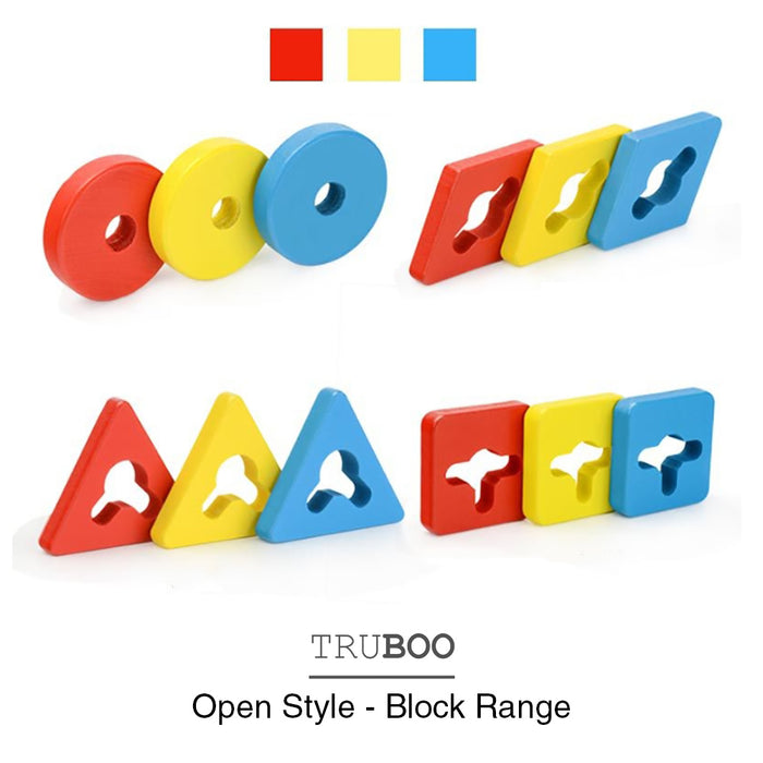 Truboo Kids Wooden Building Blocks Educational Toy Set Stacking Montessori Play