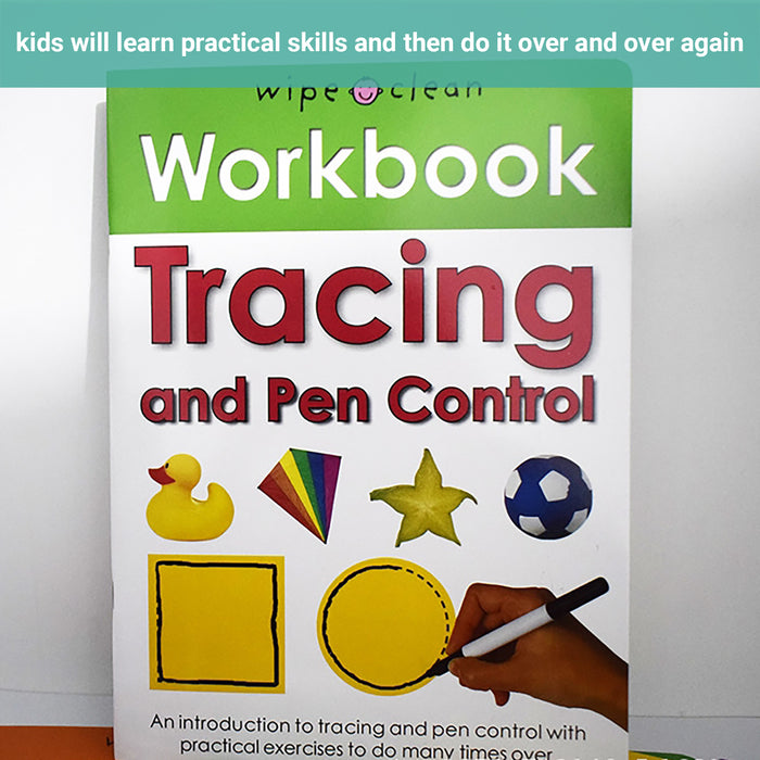 Truboo Wipe Clean Workbook Kids Toddlers Preschool Letter Learning 4/10Pcs Set