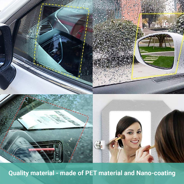 2 Kartech Car Side Mirror Film Waterproof Anti Fog Window Rearview Glass Rain