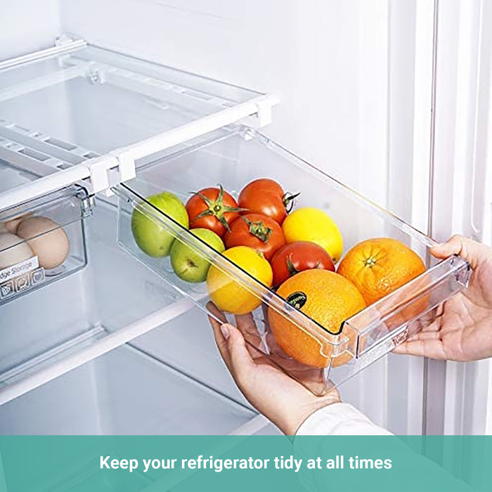 2/4x Lecluse Refrigerator Storage Rack Fridge Organizer Drawer Egg Kitchen Box