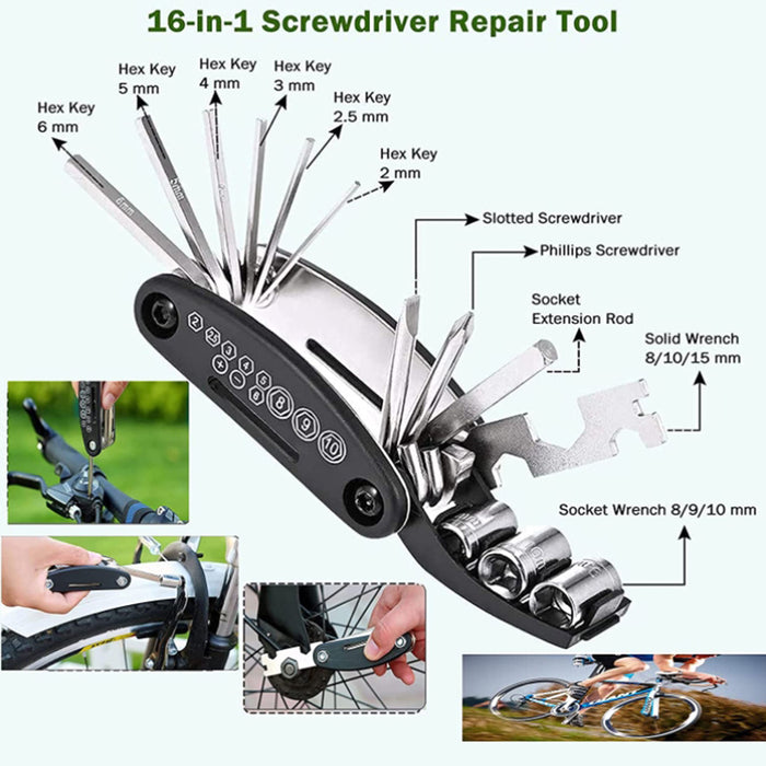 Crocox Bike Tyre Repair Kits Bike Tire Repair Tool Kits Mini Bicycle Tire Pump T