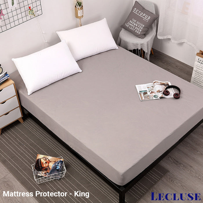Lecluse Waterproof Bed Sheets Mattress Protector Pillow Cover Single Queen King