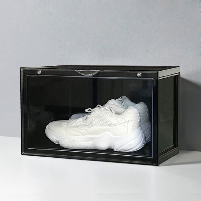 Meur Sneaker Display Cases Magnetic Shoe Box Storage Stackable Clear Rack Cubes