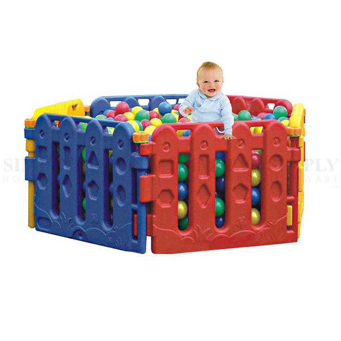 Baby Playpen Toddler Child Kids Play Pen Plastic Pit Fence Outdoor Fun 6 Panels