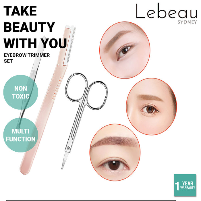 Lebeau 10 In 1 Eyebrow Razor Set Beauty Tool Eyelash Curler Hair Scissors Comb