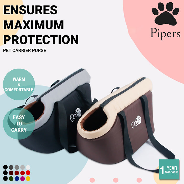 Pipers Pet Carrier Purse Warm Sponge Travel Bag Cat Dog Portable Warm Tote