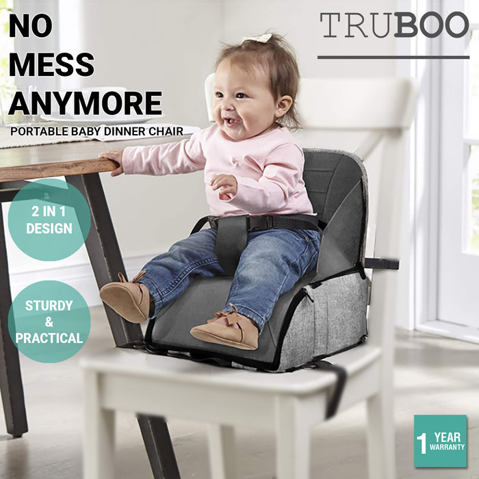 Truboo Portable Baby Dinner Chair Diaper Bag Toddler Travel Seat 2 In 1 Design