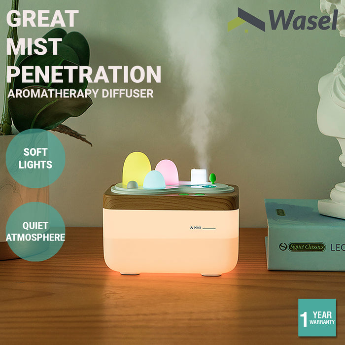Wasel Aromatherapy Diffuser Air Humidifier Mist Essential Oils 420ml USB LED
