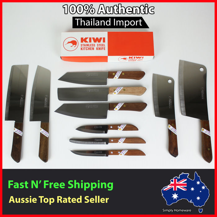 No. 21 KIWI Knife Kitchen Chef Knives Stainless Steel Blade Cook Cleaver Wood - Simply Homeware