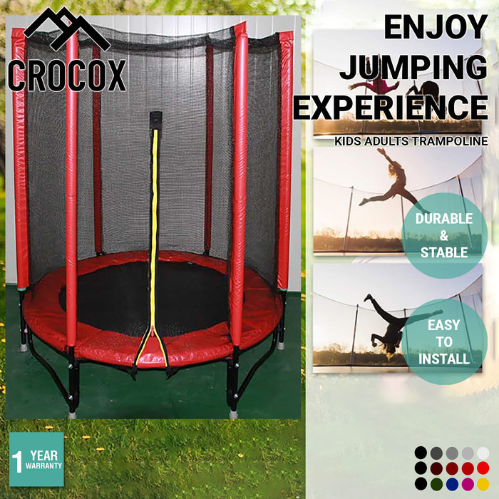 Crocox Kids Adults Trampoline Safety Enclosure Net Fitness Rebounder 55inch