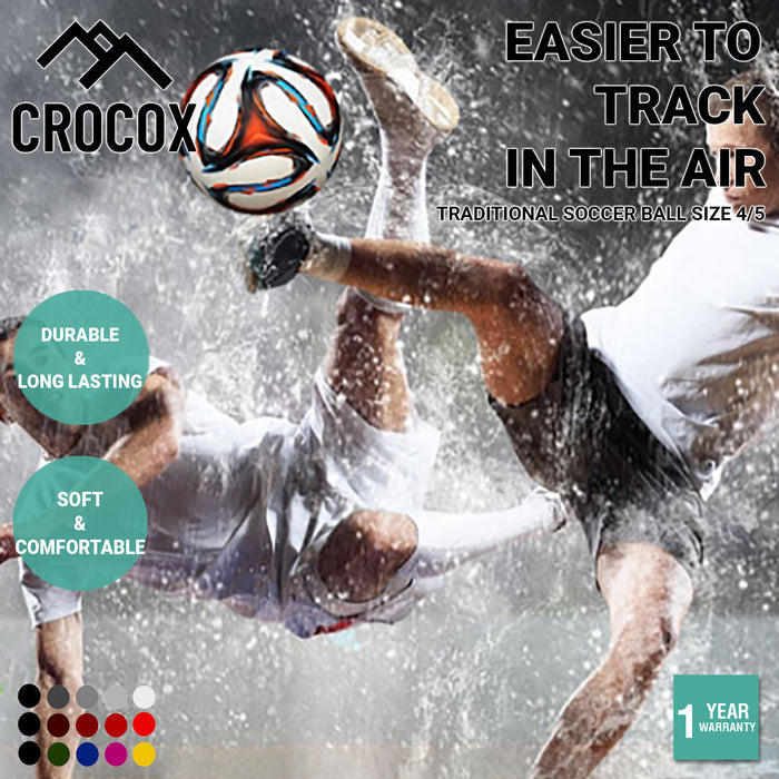 Crocox Traditional Soccer Ball Size 4/5 Classic Adult Youth Indoor Outdoor Sport