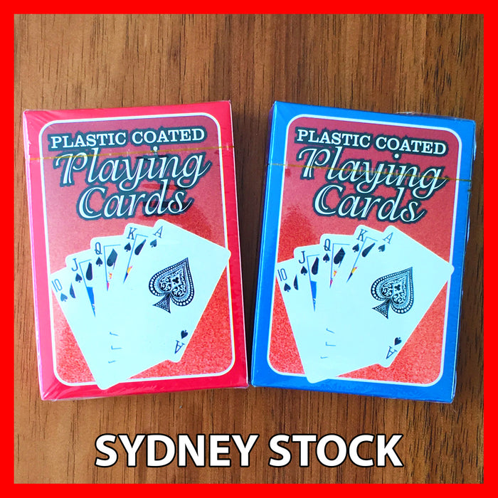 Playing Cards Decks Card Games Deck Blue & Red Box Deck of Plastic Coated Paper