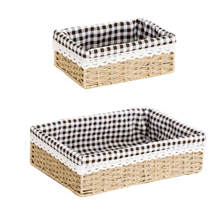 Lecluse Handmade Wicker Storage Baskets Woven Decorative Home Storage Bins for C