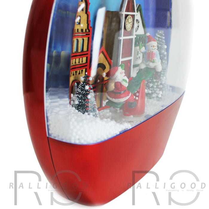 Christmas Globe Lantern Decoration Indoor Snow Diorama Music Singing LED Lights