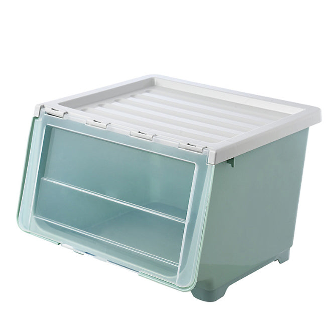 Lecluse Plastic Thickening Transparent Storage Box Large Side-Opening Snack Stor