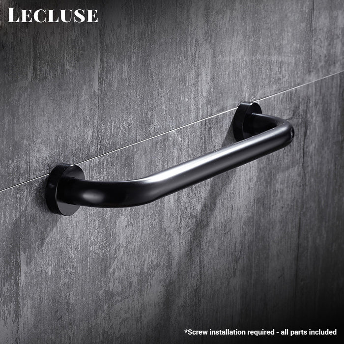 Lecluse Bathroom Accessories Black Set Towel Rack Shelf Storage Hand Rail Caddy