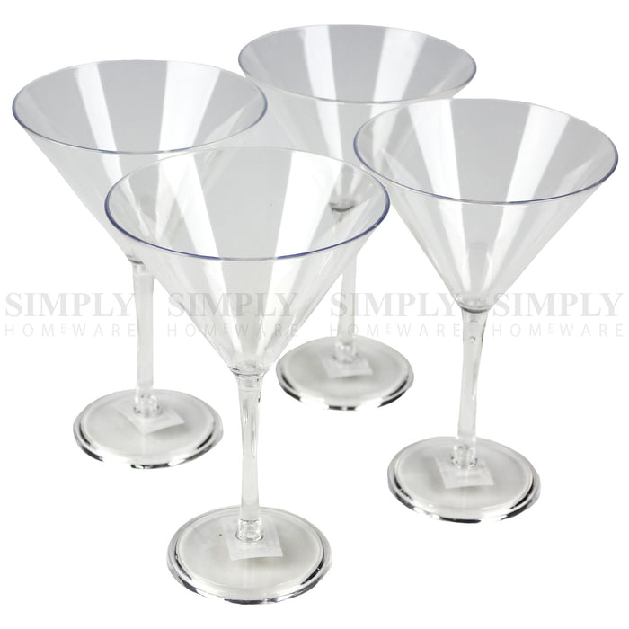12-48x Plastic Wine Glasses Champagne Martini Drinking Glass Bulk Clear Reusable - Simply Homeware